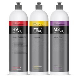 Zestaw past polerskich Koch Chemie H9.02 + F6.01 + M3.02 1L do wieloetapowej korekty lakieru